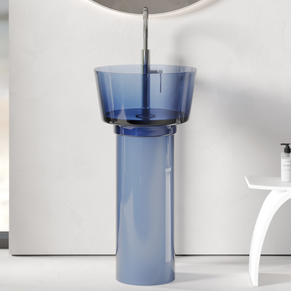 Раковина напольная Abber Kristall AT2702Saphir 45х45х90 (синий)