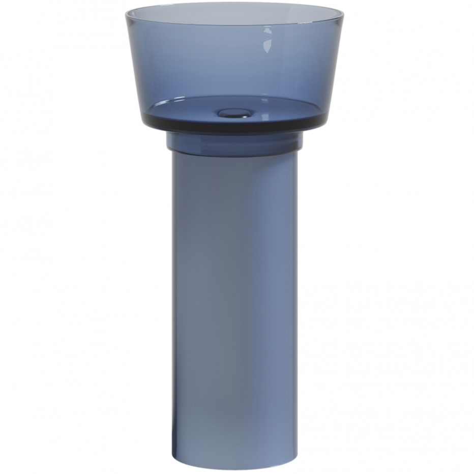 Раковина напольная Abber Kristall AT2702Saphir-H 45х45х90 (синий), с отверстием для монтажа