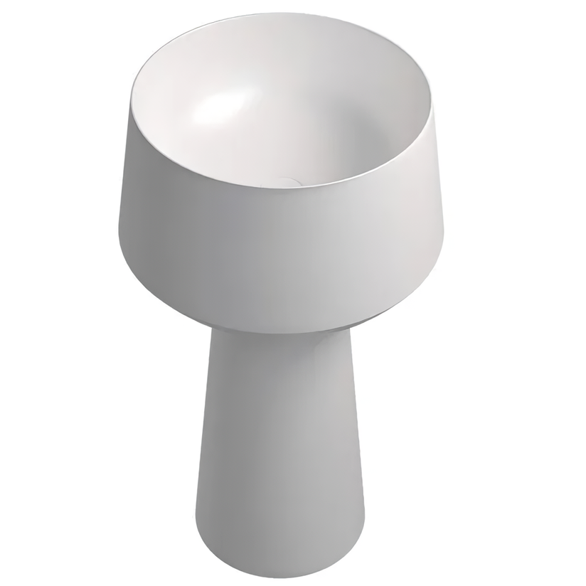 Раковина напольная Abber Stein AS2508 50x50x90 (белый матовый), искусственный камень