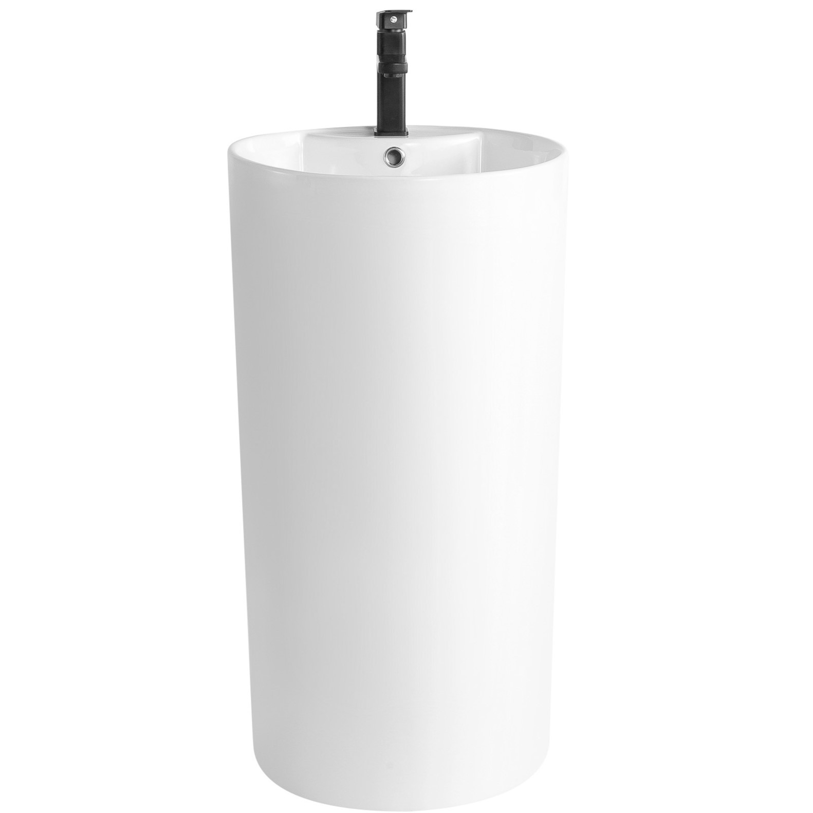 Раковина отдельностоящая Abber Bequem AC2132 46x46x86 (белый), с донным клапаном