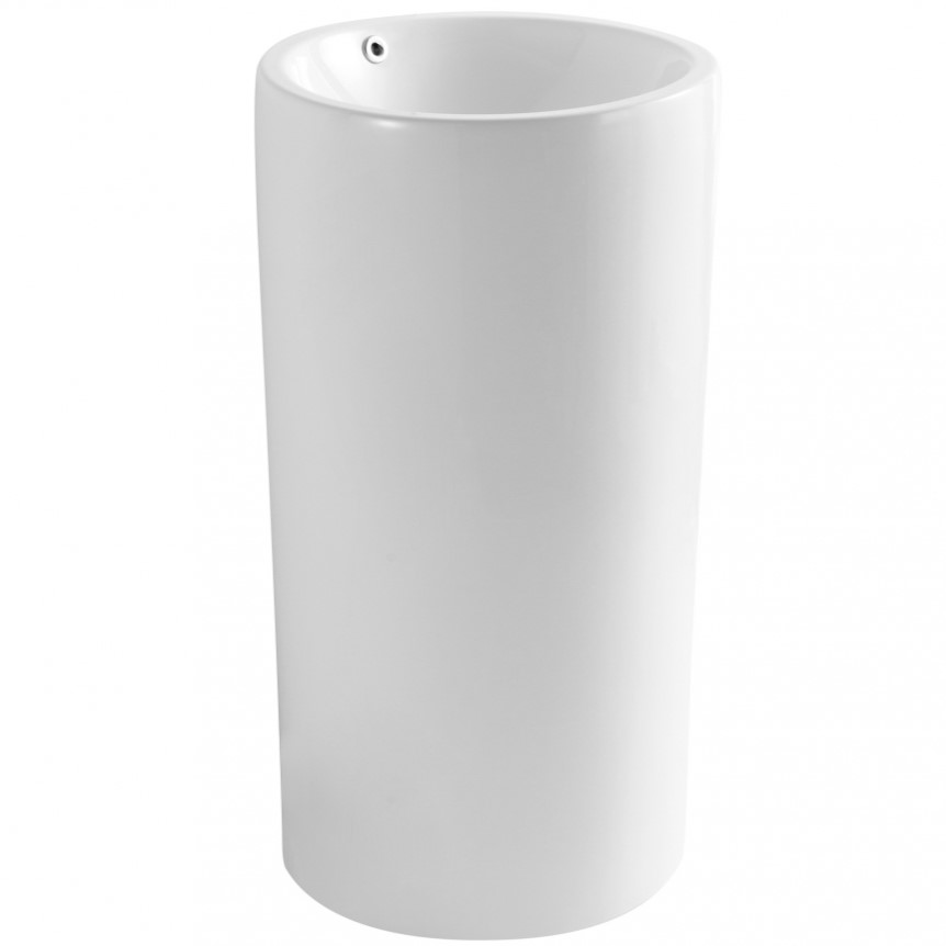 Раковина отдельностоящая Abber Bequem AC2133 46x46x84 (белый), с донным клапаном