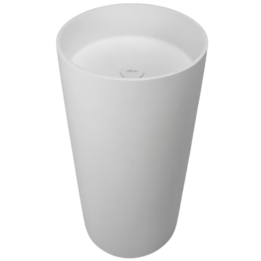 Раковина отдельностоящая Abber Stein AS2516 40x40x85 (белый матовый), искусственный камень