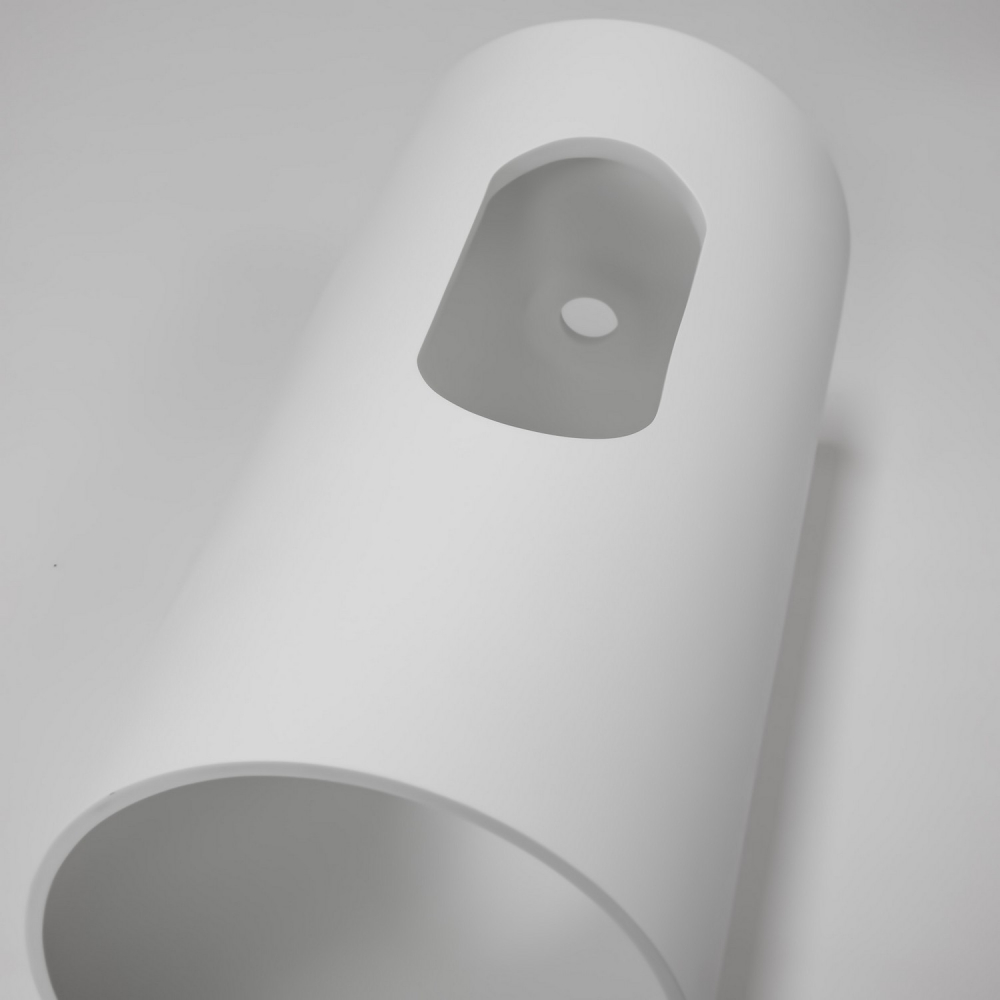 Раковина отдельностоящая Abber Stein AS2516-H 40x40x85 (белый матовый), с отверстием для монтажа, искусственный камень