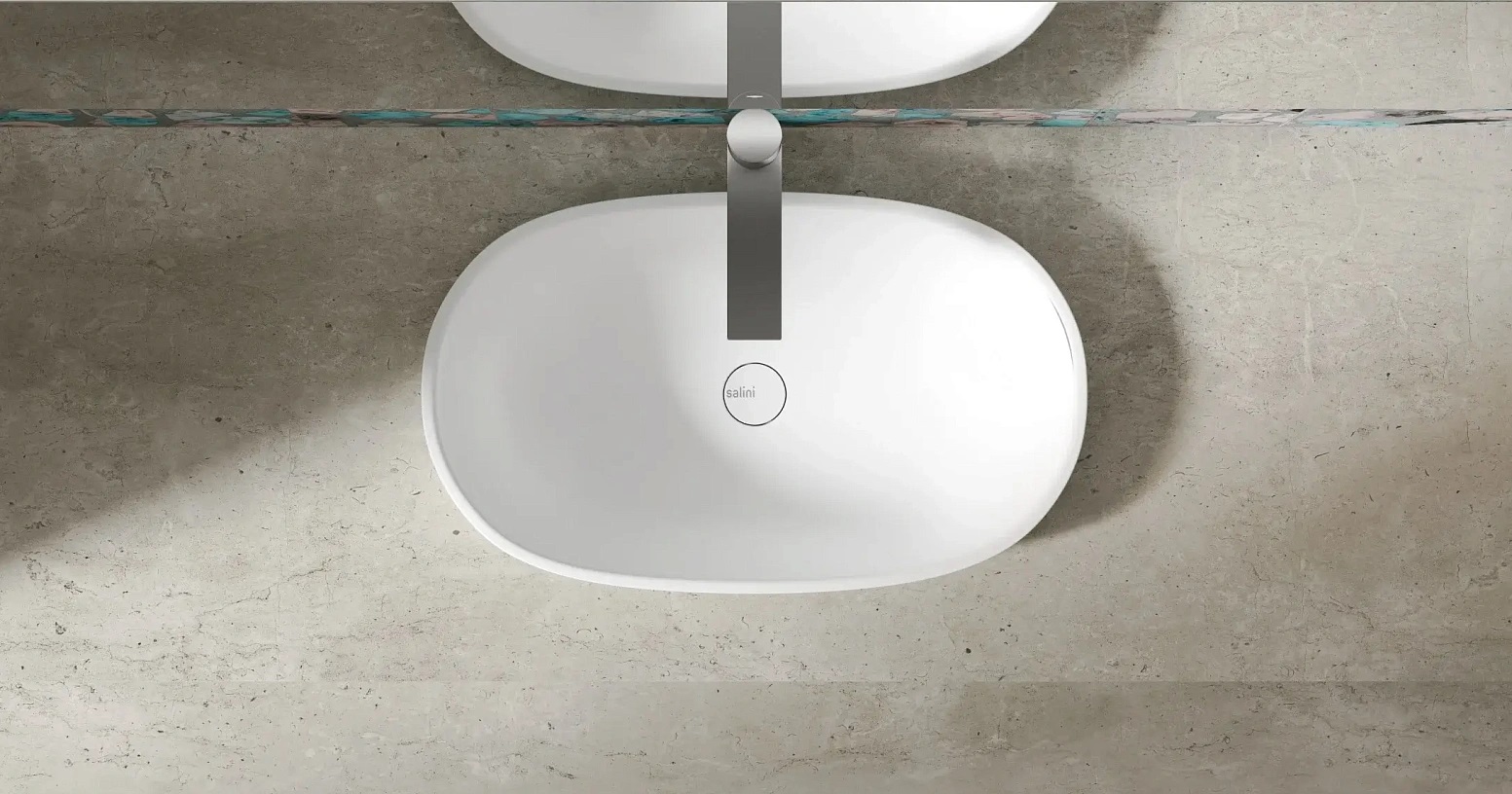 Раковина полувстраиваемая Salini Marea S-Sense 1802101G 64.5x38.7x16.5 (белый глянцевый), без донного клапана