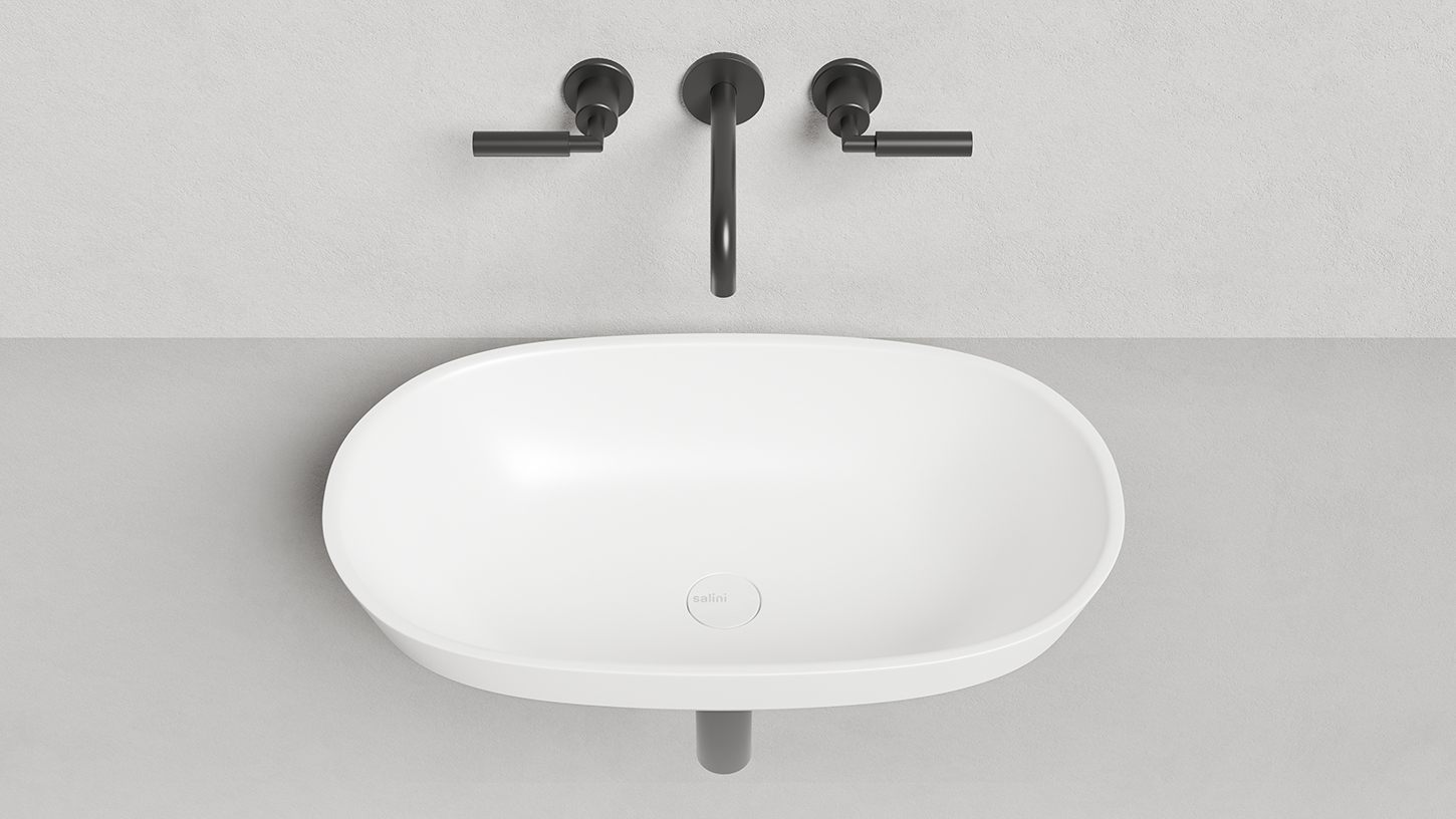 Раковина полувстраиваемая Salini Marea S-Sense 1802101GF 64.5x38.7x16.5 (покраска RAL полностью, глянцевый), без донного клапана