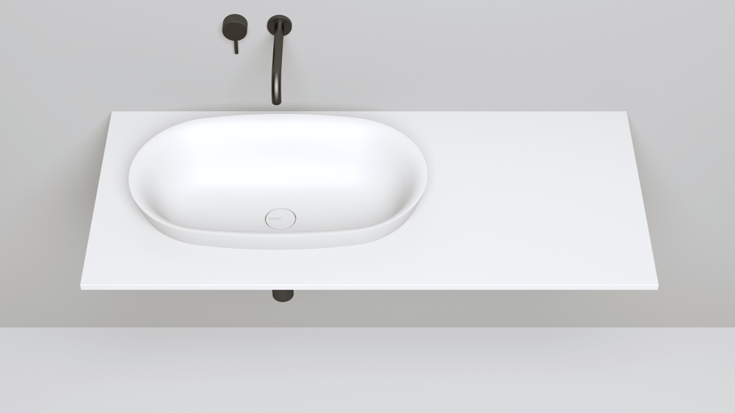 Раковина полувстраиваемая Salini Marea S-Stone 1802201M 64.5x38.7x16.5 (белый матовый), без донного клапана