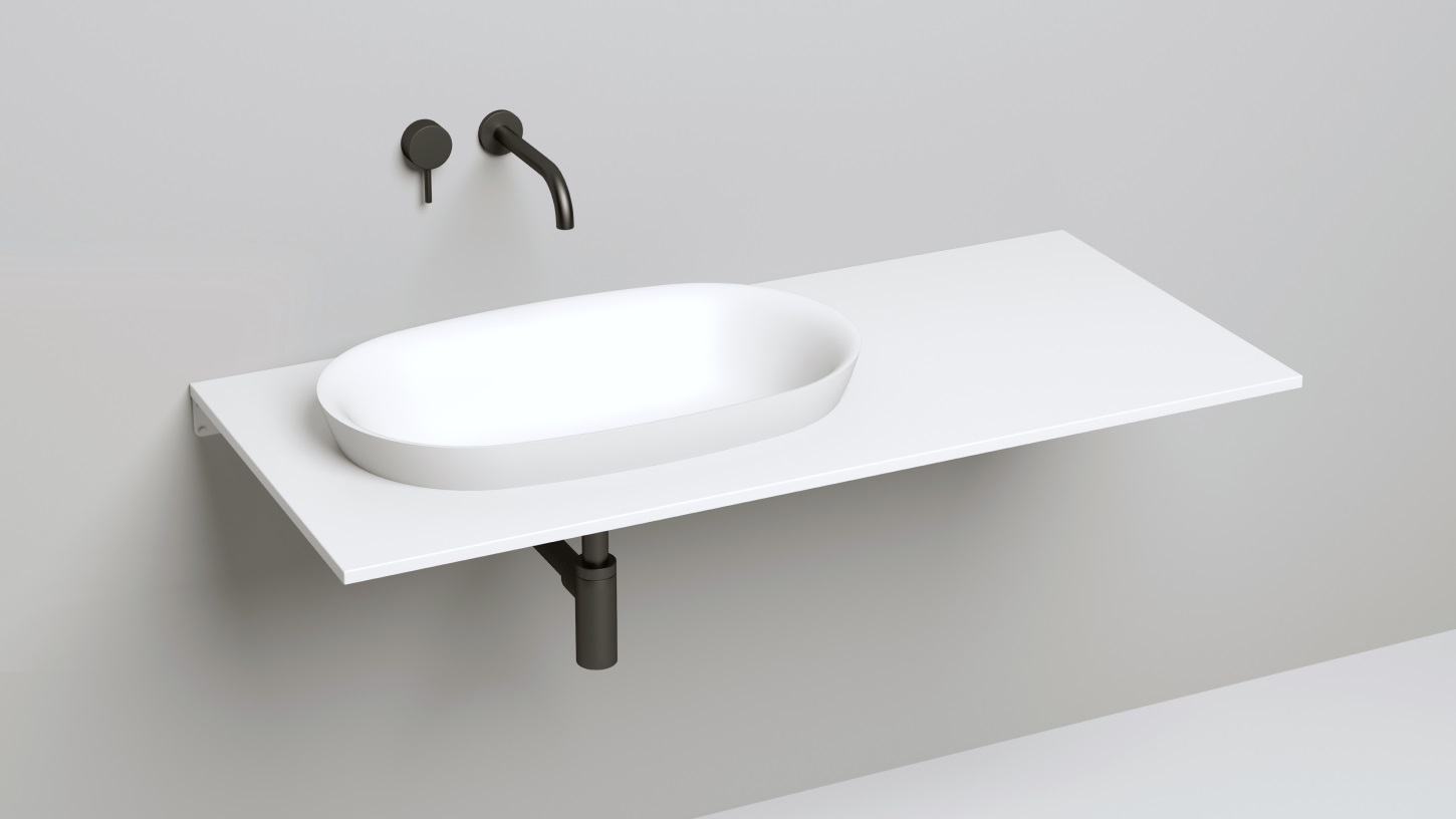 Раковина полувстраиваемая Salini Marea S-Stone 1802201M 64.5x38.7x16.5 (белый матовый), без донного клапана