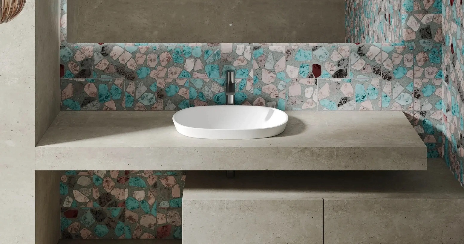 Раковина полувстраиваемая Salini Marea S-Stone 1802201M 64.5x38.7x16.5 (белый матовый), без донного клапана