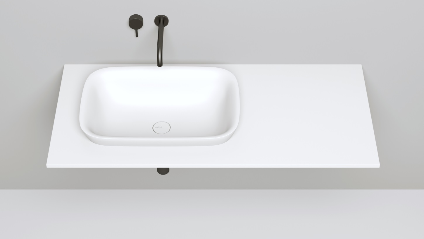 Раковина полувстраиваемая Salini Marea S-Stone 1802202M 59.8x39.8x16.5 (белый матовый), без донного клапана