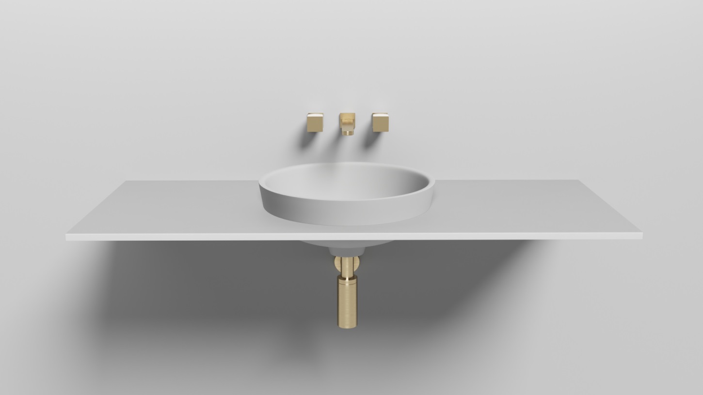 Раковина полувстраиваемая Salini Marea S-Stone 1802203M 41.5x41.5x16.5 (белый матовый), без донного клапана