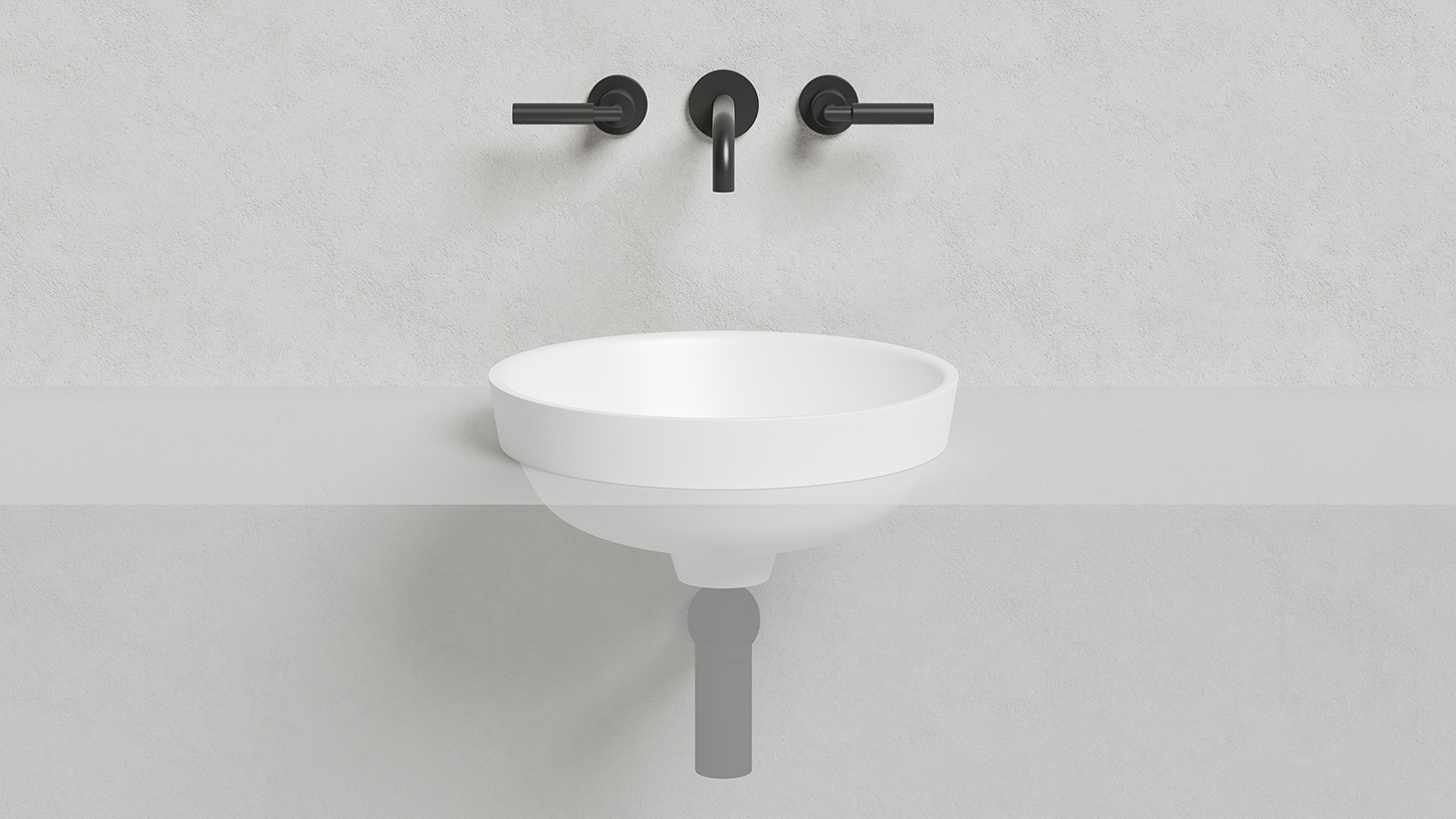 Раковина полувстраиваемая Salini Marea S-Stone 1802203M 41.5x41.5x16.5 (белый матовый), без донного клапана