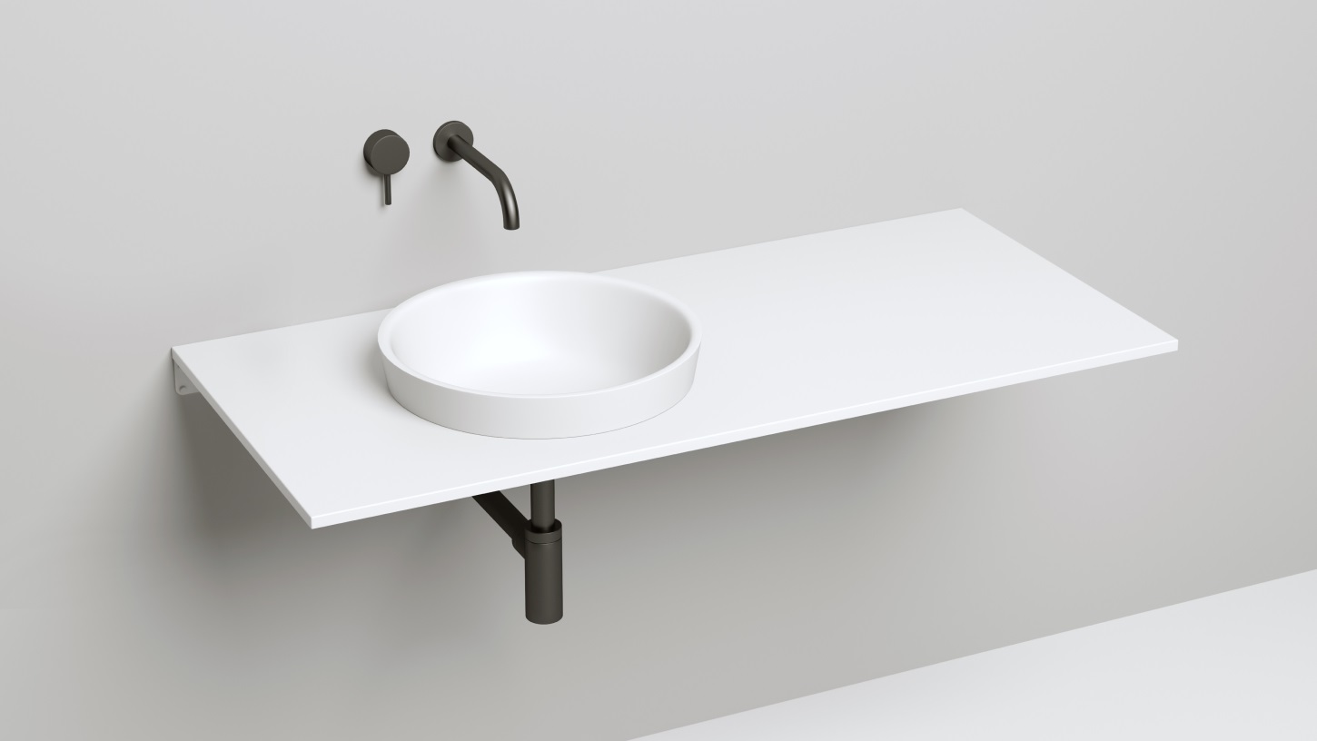 Раковина полувстраиваемая Salini Marea S-Stone 1802203M 41.5x41.5x16.5 (белый матовый), без донного клапана