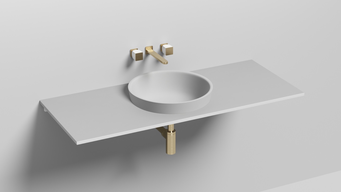 Раковина полувстраиваемая Salini Marea S-Stone 1802203M 41.5x41.5x16.5 (белый матовый), без донного клапана