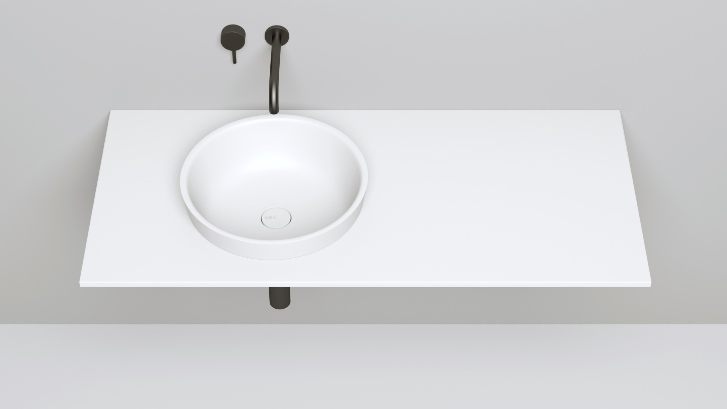 Раковина полувстраиваемая Salini Marea S-Stone 1802203MF 41.5x41.5x16.5 (покраска RAL полностью, матовый), без донного клапана