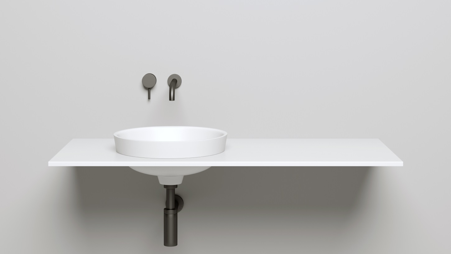 Раковина полувстраиваемая Salini Marea S-Stone 1802203MF 41.5x41.5x16.5 (покраска RAL полностью, матовый), без донного клапана