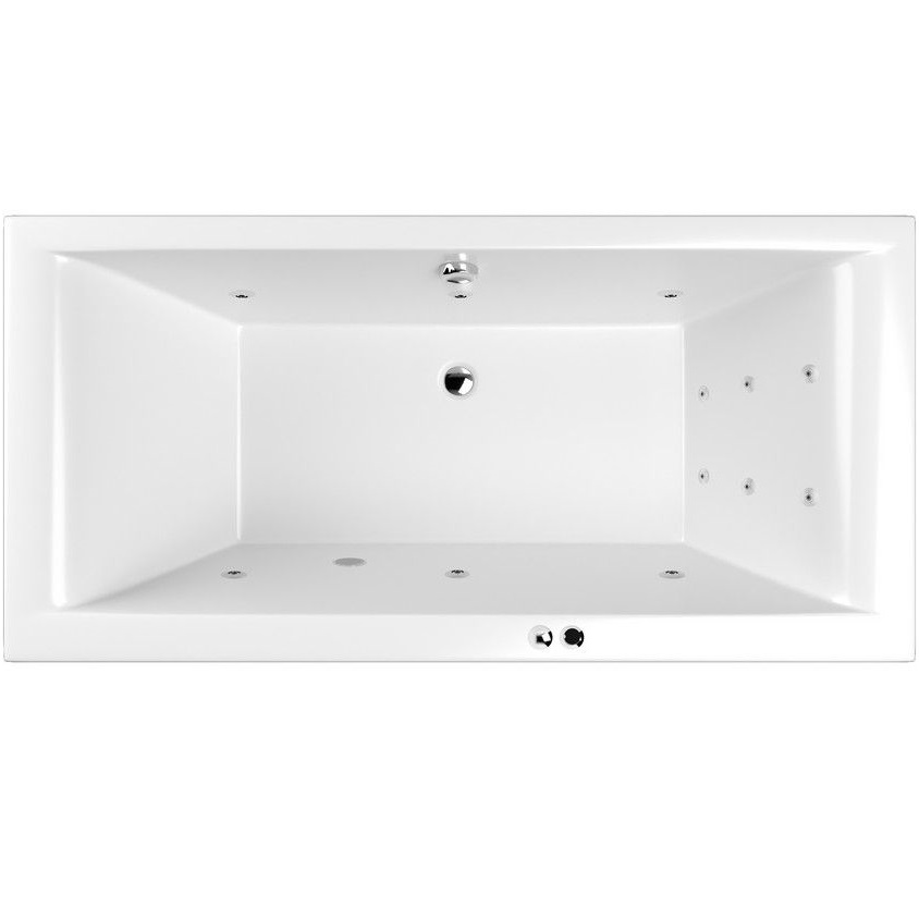 Раковина пристенная акриловая Whitecross Savia Duo LINE 0103.170080.100.LINE.CR 170x80 (белый глянцевый, хром), каркас, слив-перелив