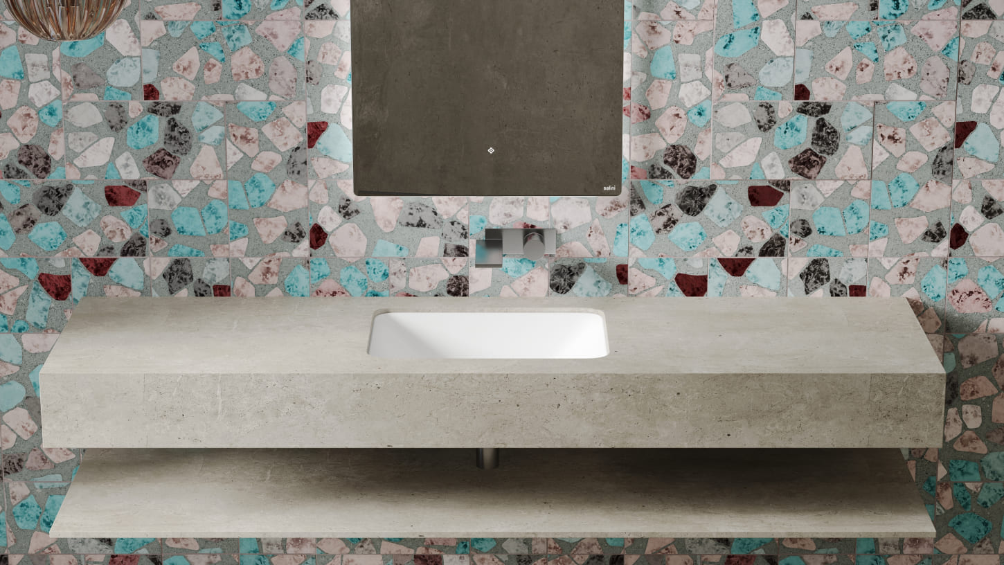 Раковина встраиваемая Salini Marea S-Sense 1802106GF 55x40x13.4 (покраска RAL полностью, глянцевый), без донного клапана