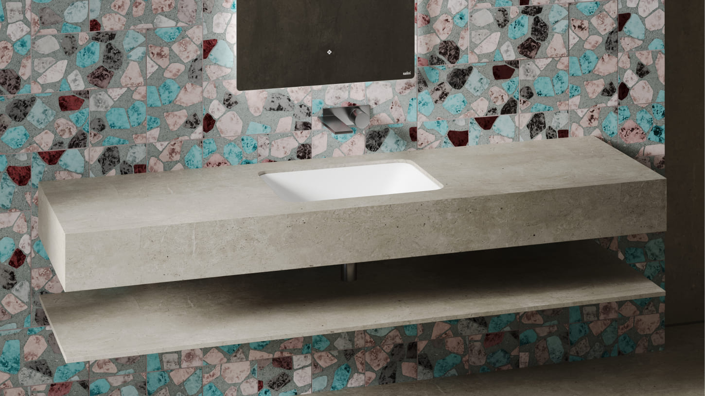 Раковина встраиваемая Salini Marea S-Sense 1802106G 55x40x13.4 (белый глянцевый), без донного клапана