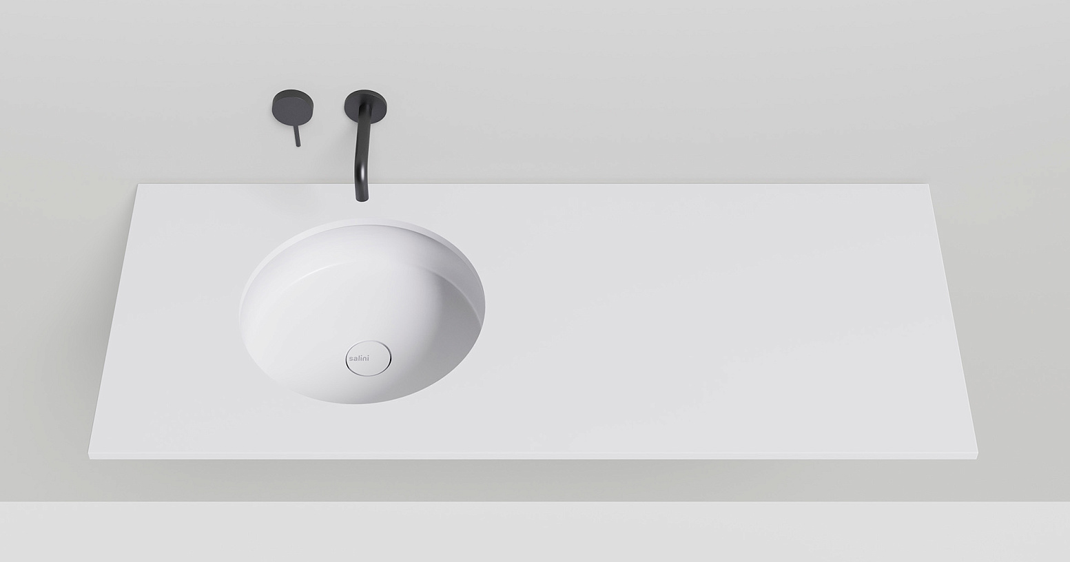 Раковина встраиваемая Salini Marea S-Stone 1802204MF 42x42x12.8 (покраска RAL полностью, матовый), без донного клапана