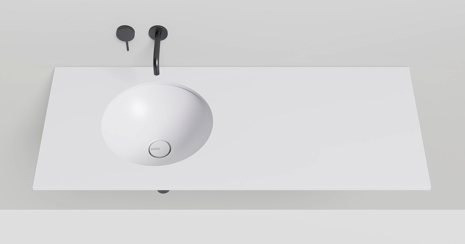 Раковина встраиваемая Salini Marea S-Stone 1802205M 42x42x13.8 (белый матовый), без донного клапана