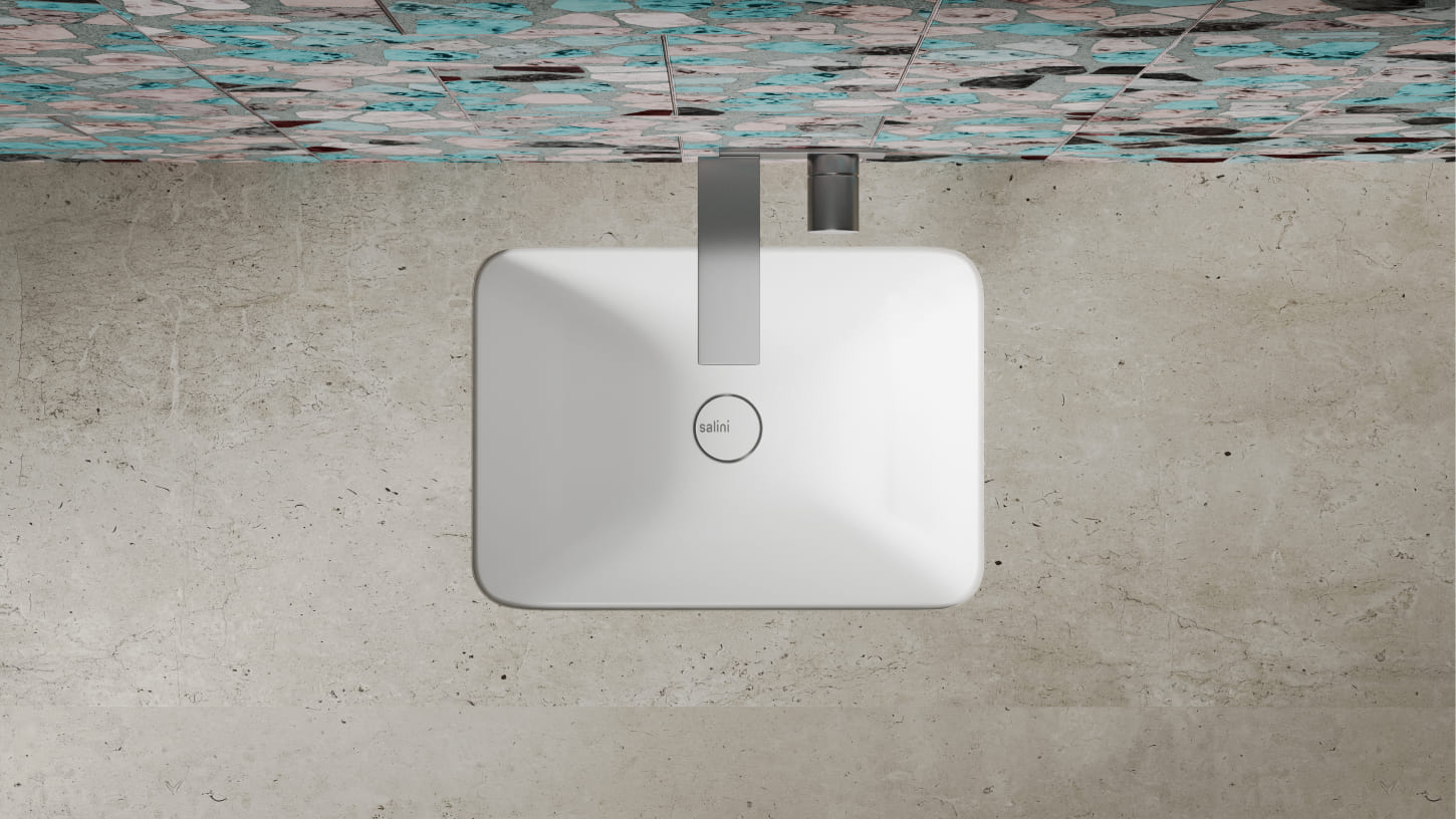 Раковина встраиваемая Salini Marea S-Stone 1802206MF 55x40x13.4 (покраска RAL полностью, матовый), без донного клапана