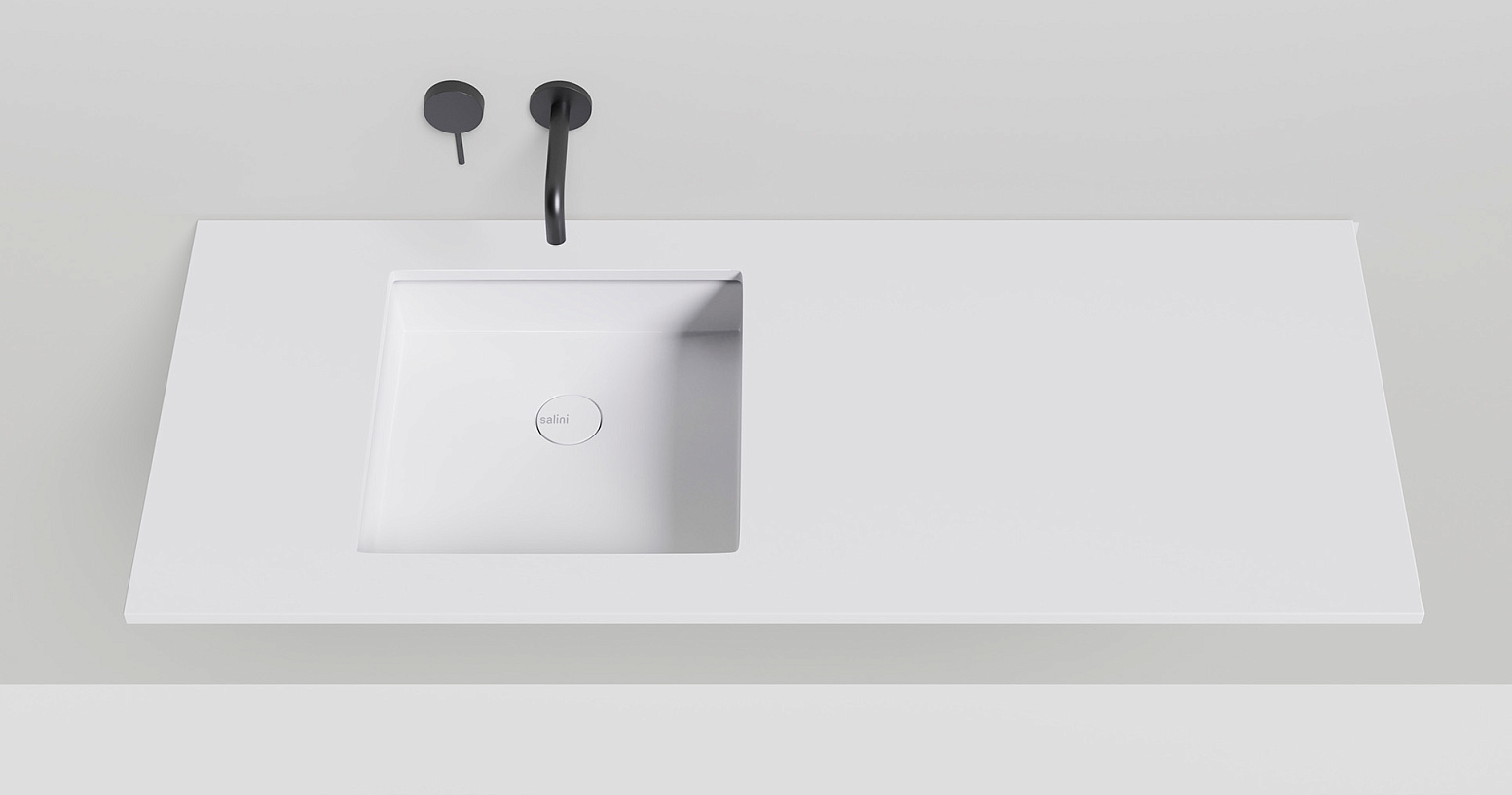 Раковина встраиваемая Salini Marea S-Stone 1802207M 42x42x12.5 (белый матовый), без донного клапана