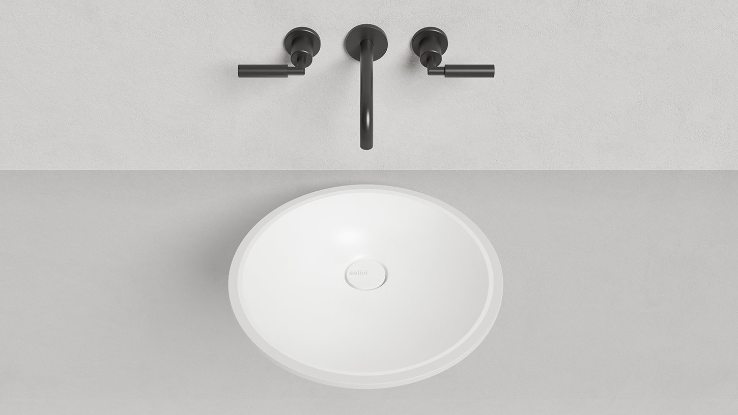 Раковина встраиваемая Salini Marea S-Stone 1802208M 42x42x13.5 (белый матовый), без донного клапана