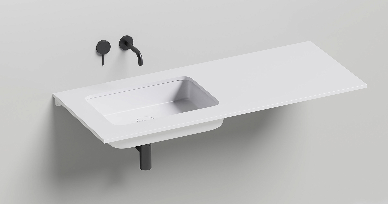 Раковина встраиваемая Salini Marea S-Stone 1802209M 54.5x38x12.6 (белый матовый), без донного клапана