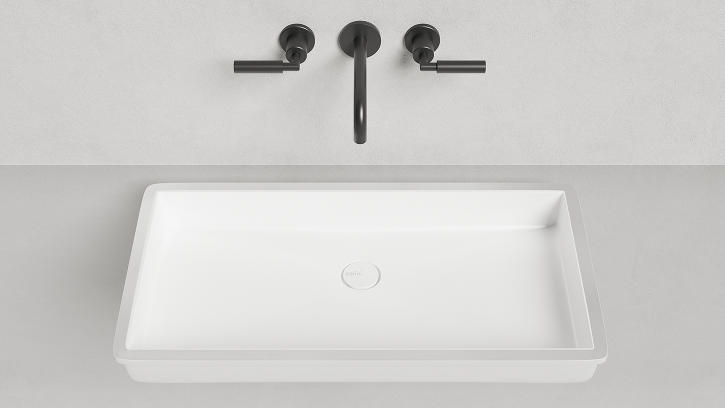 Раковина встраиваемая Salini Marea S-Stone 1802210M 74.7x40x13 (белый матовый), без донного клапана