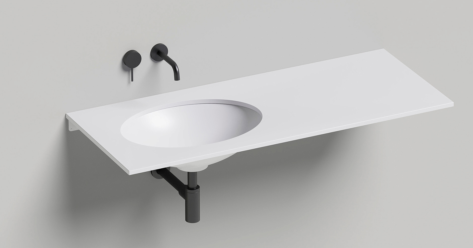 Раковина встраиваемая Salini Marea S-Stone 1802211M 55x40x13.5 (белый матовый), без донного клапана