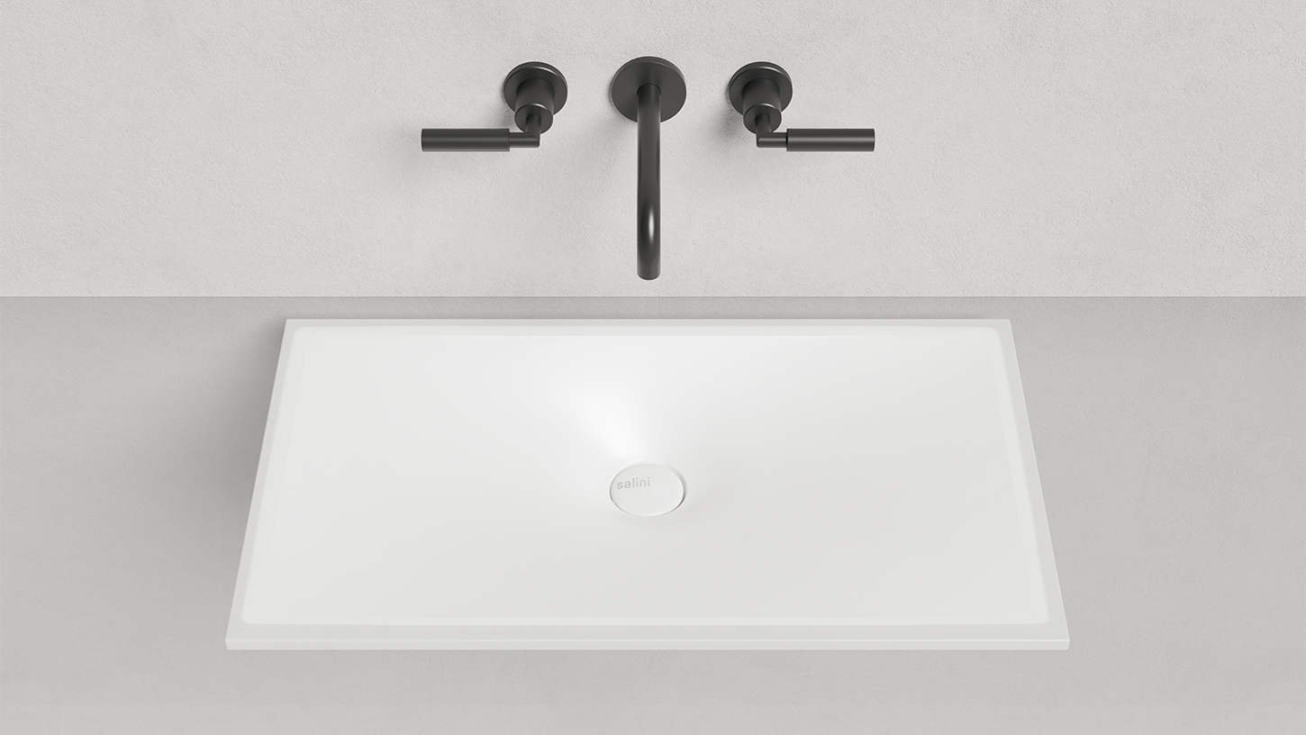 Раковина встраиваемая Salini Marea S-Stone 1802213M 70x40x12 (белый матовый), без донного клапана