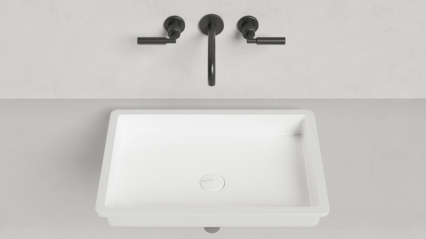 Раковина встраиваемая Salini Marea S-Stone 1802214M 60x40x12.8 (белый матовый), без донного клапана