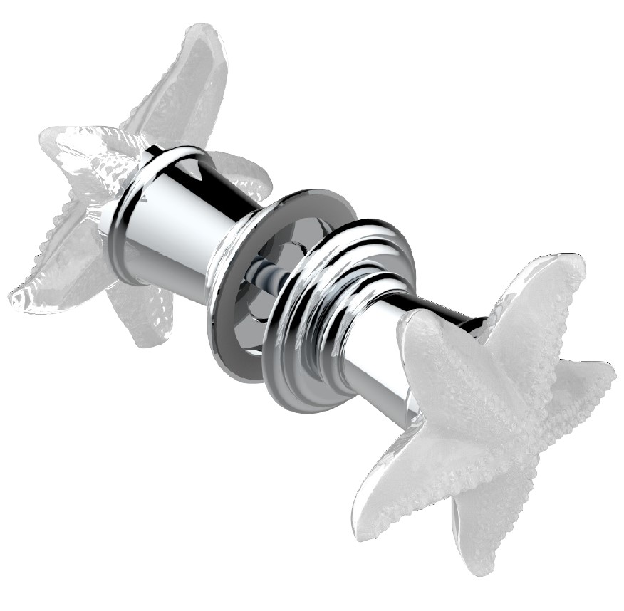 Ручка дверная двойная THG Oceania A2C-A02-638V (хром)