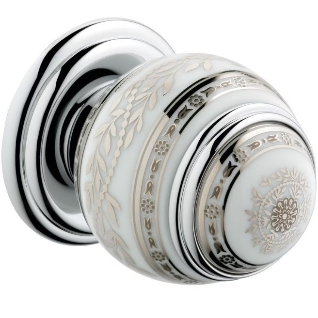 Ручка дверная одинарная Marquise platinum decor A7G-A02-639V (белый, платина, хром)