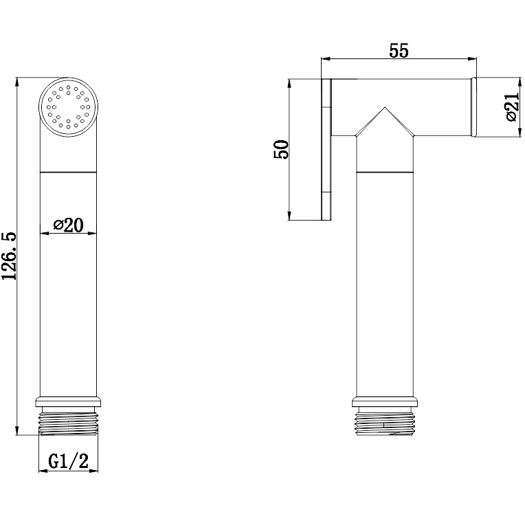 Ручная лейка для гигиенического душа Whitecross Серия Y BIDETTA-NIB (никель брашированный PVD)