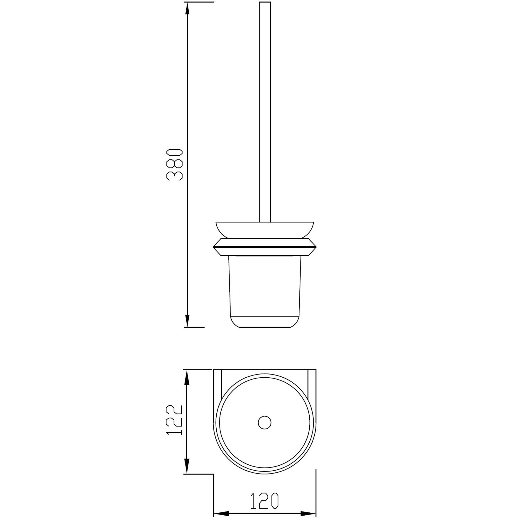 Щетка для туалета настенная Abber Nord AA1532NG (никель)