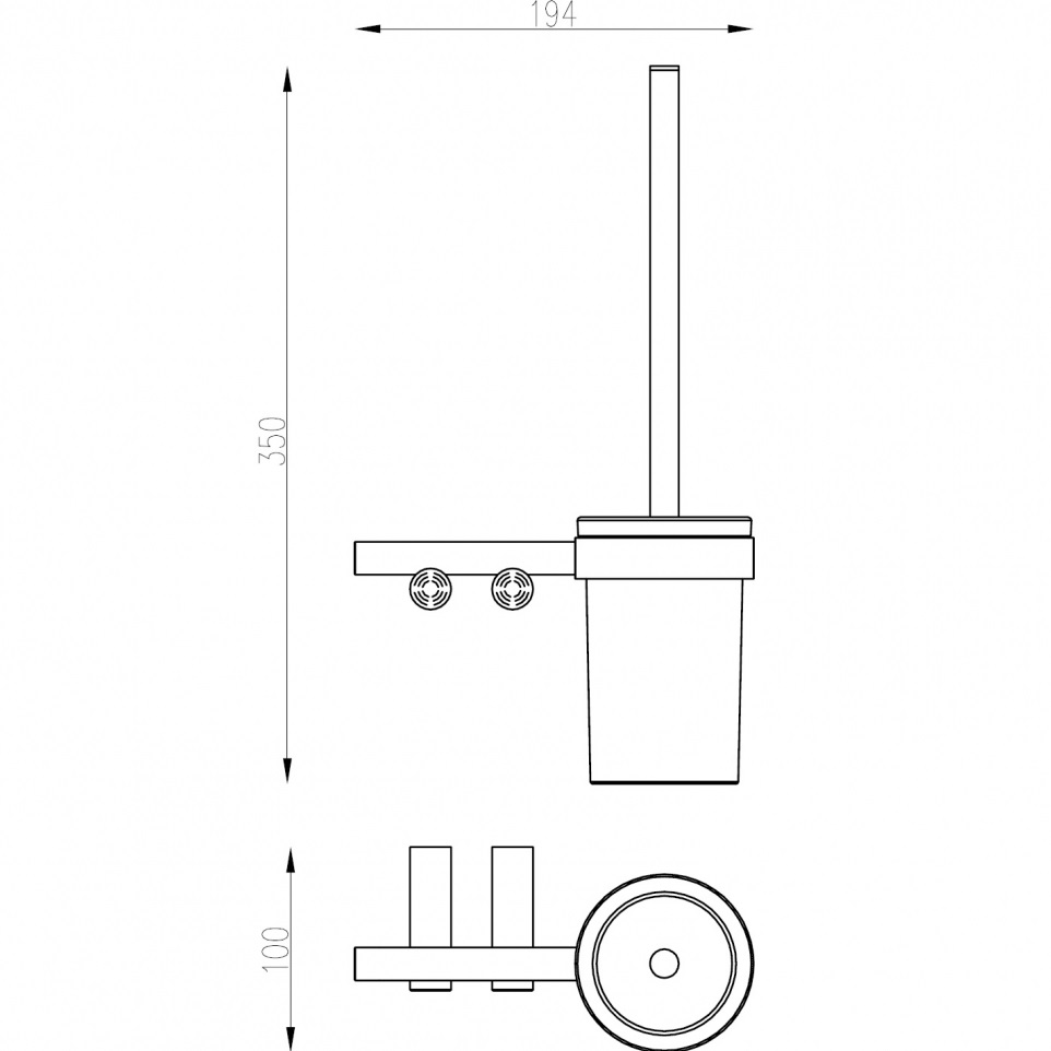 Щетка для туалета настенная Abber Osten 316 AA1832BST (сталь брашированная)