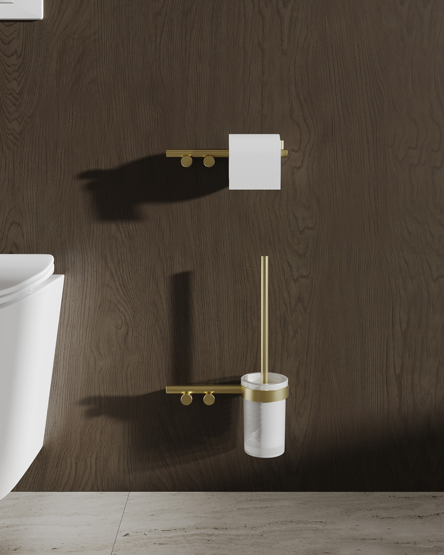 Щетка для туалета настенная Abber Osten 316 AA1832BG (золото брашированное)