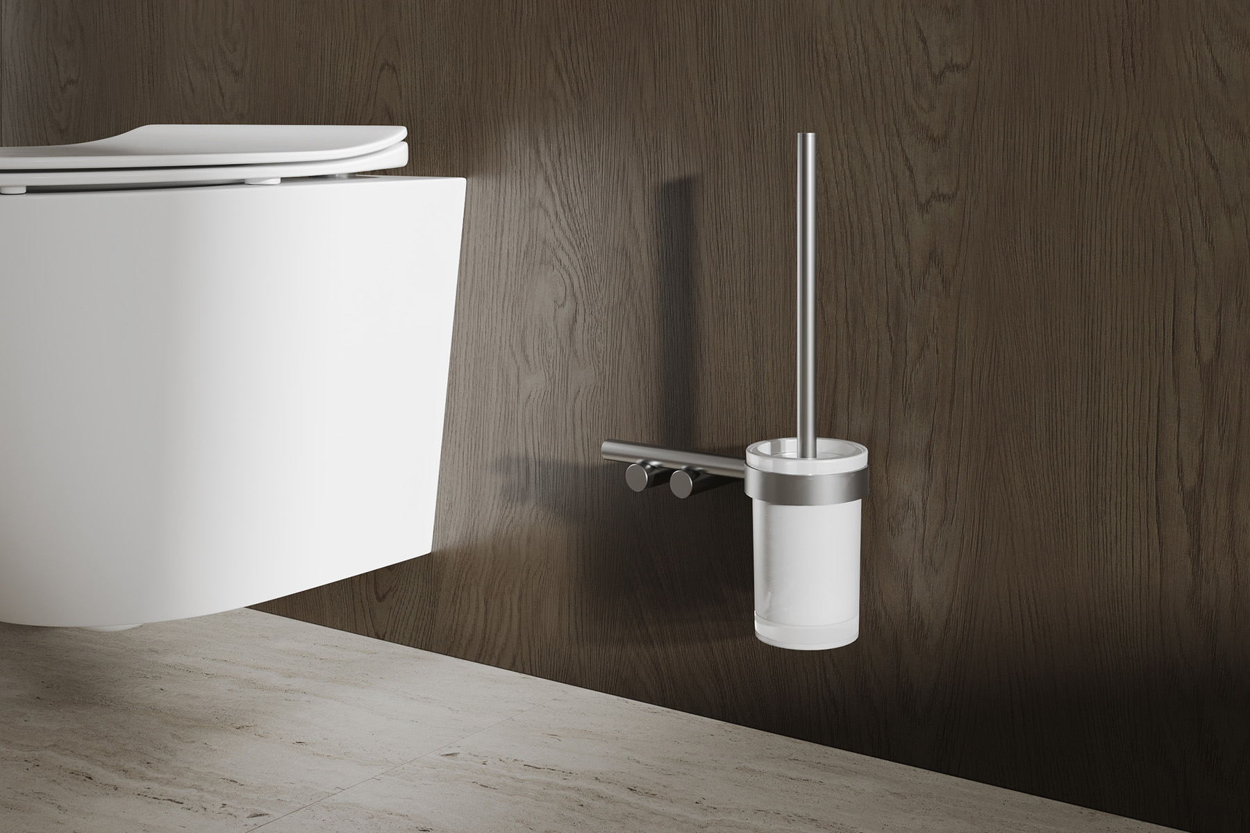 Щетка для туалета настенная Abber Osten 316 AA1832BST (сталь брашированная)