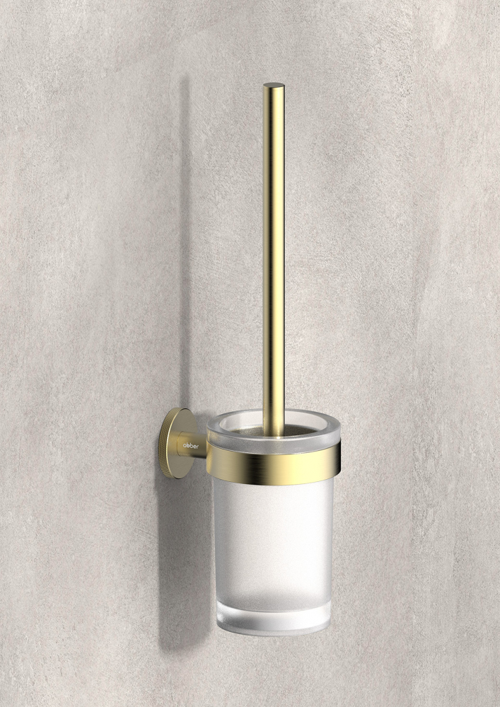 Щетка для туалета настенная Abber Pol 316 AA1932BG (светлое золото брашированное)