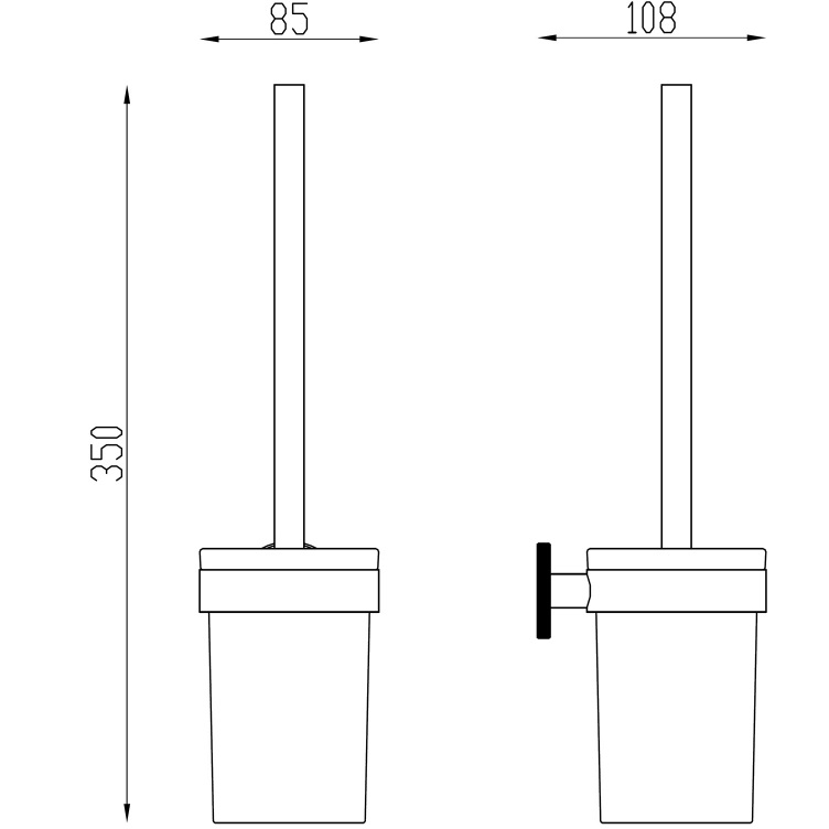 Щетка для туалета настенная Abber Pol 316 AA1932BGG (оружейная сталь брашированная)