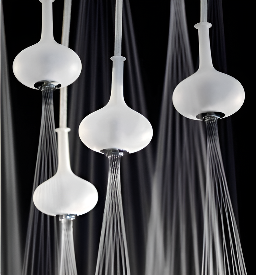 Верхний душ потолочный 50x50, 10 капсул из закалённого сатинированного стекла, 3 лампы подсветки Fima Carlo Frattini Wellness Melograno F2997CR (хром)