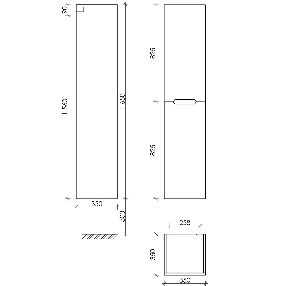 Шкаф-пенал Sancos Norma 2.0 PNR2.035W 35х35х165 (белый), глянец