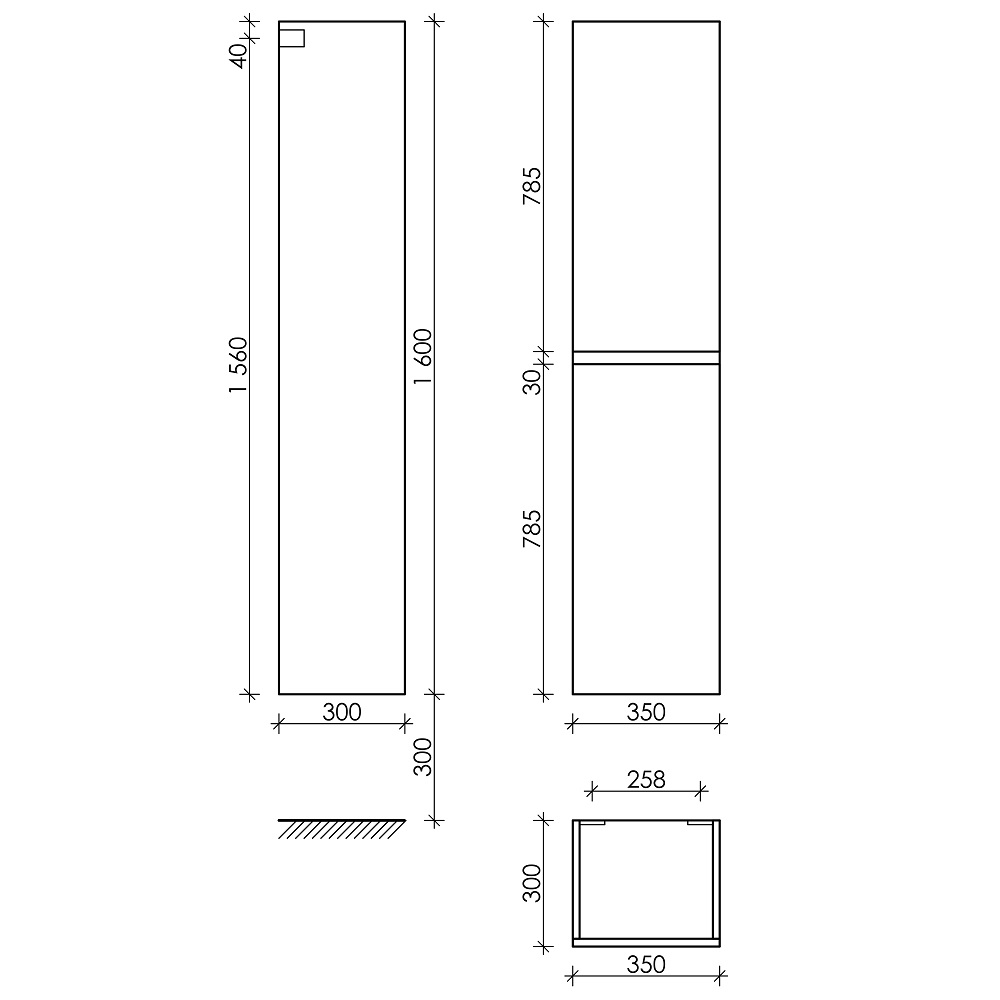 Шкаф-пенал Sancos Urban PUR35EG 30х35х160 (дуб галифакс), натуральный