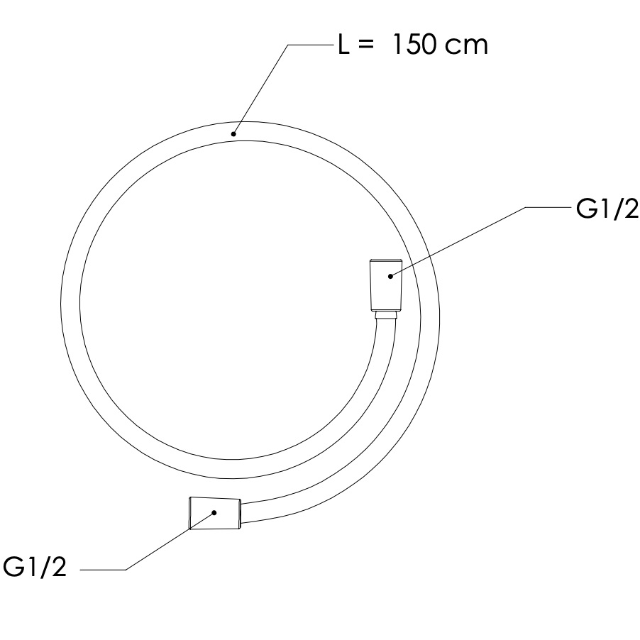 Шланг для душа ПВХ 150 см Remer Inox SS332CN150 (сталь)