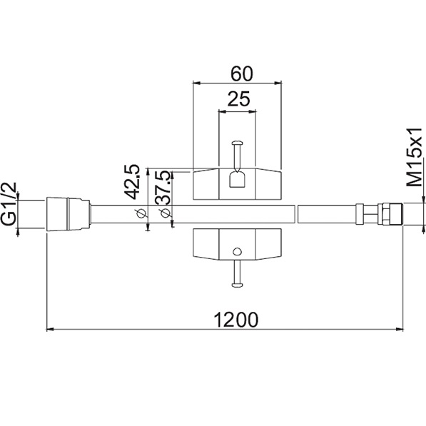 Шланг для смесителя на борт ванны с грузом 120 см. Fima Carlo Frattini Wellness F2023CR (хром)