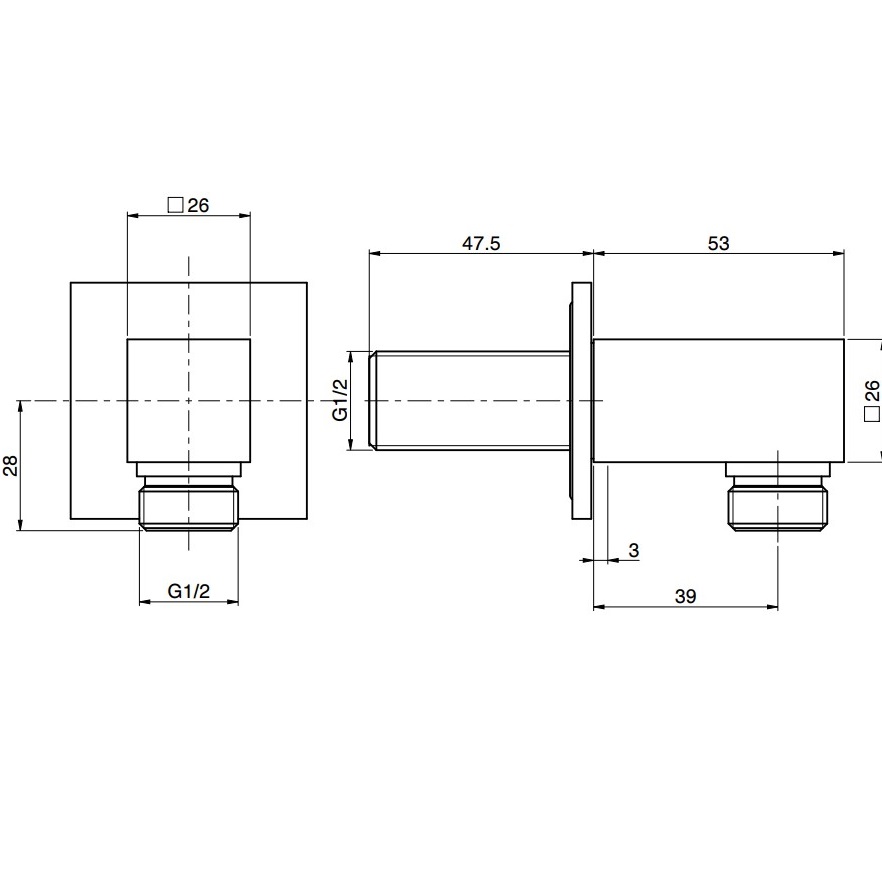 Шланговое подключение 1/2 Fima Carlo Frattini Wellness F2690CR (хром)
