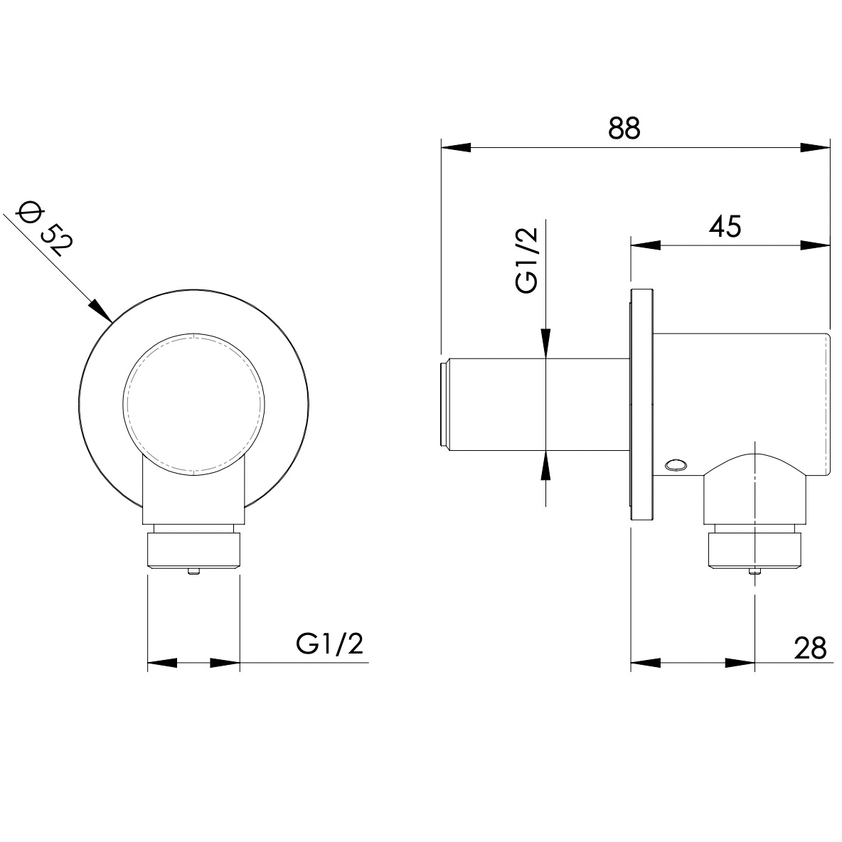 Шланговое подключение для душа Remer Inox SS309 (сталь)