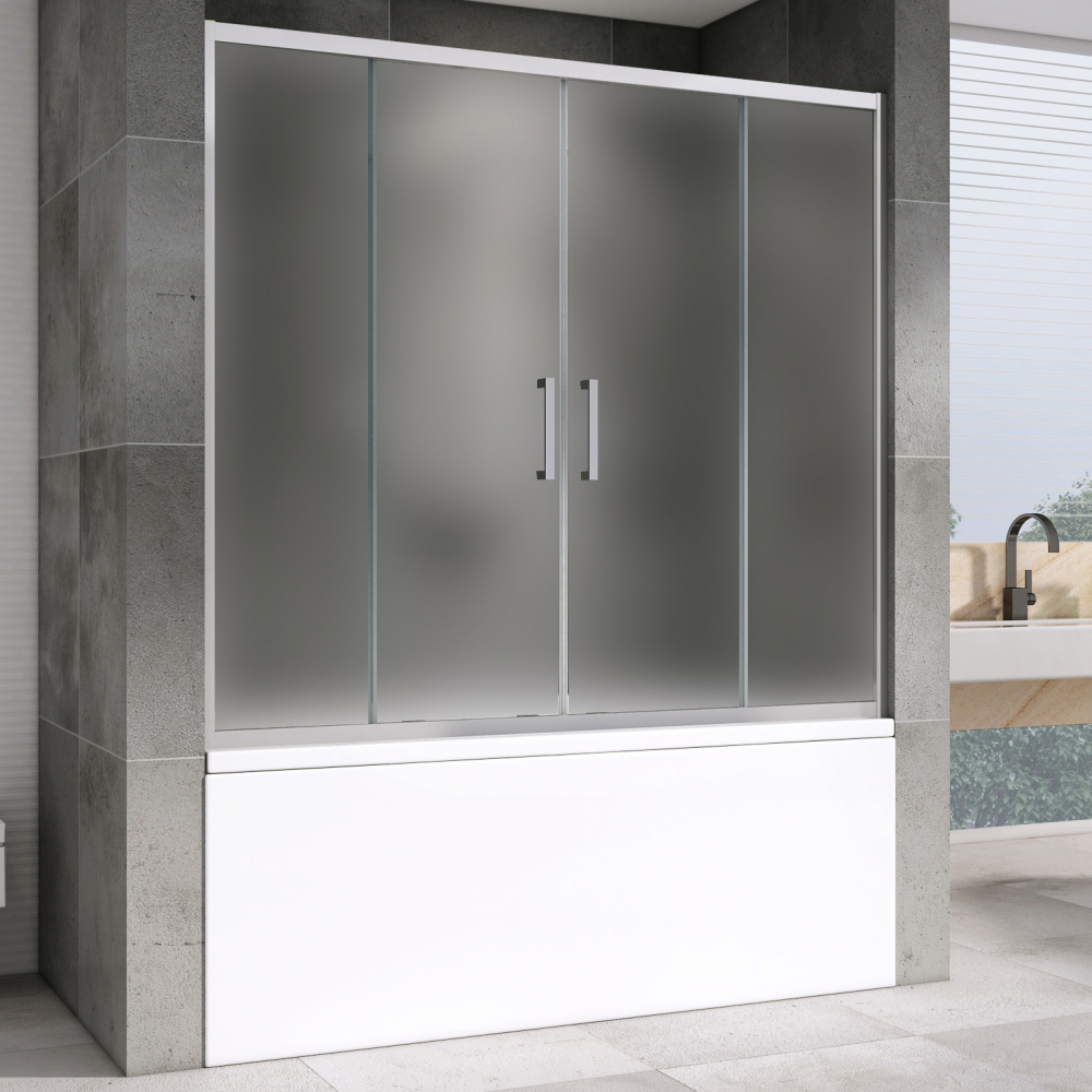 Шторка на ванну Abber Schwarzer Diamant AG57150M 150х140 (хром)