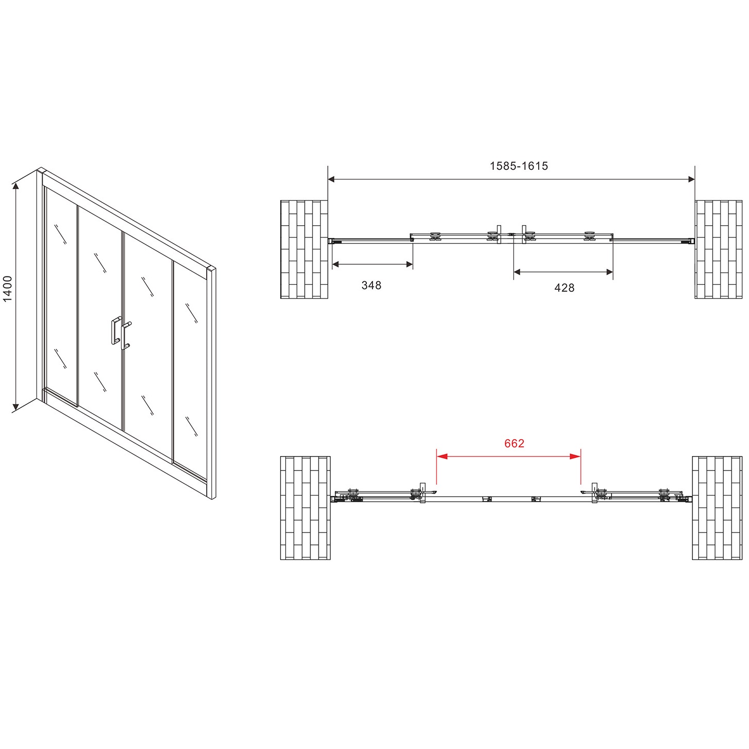 Шторка на ванну Abber Schwarzer Diamant AG57160 160х140 (хром)